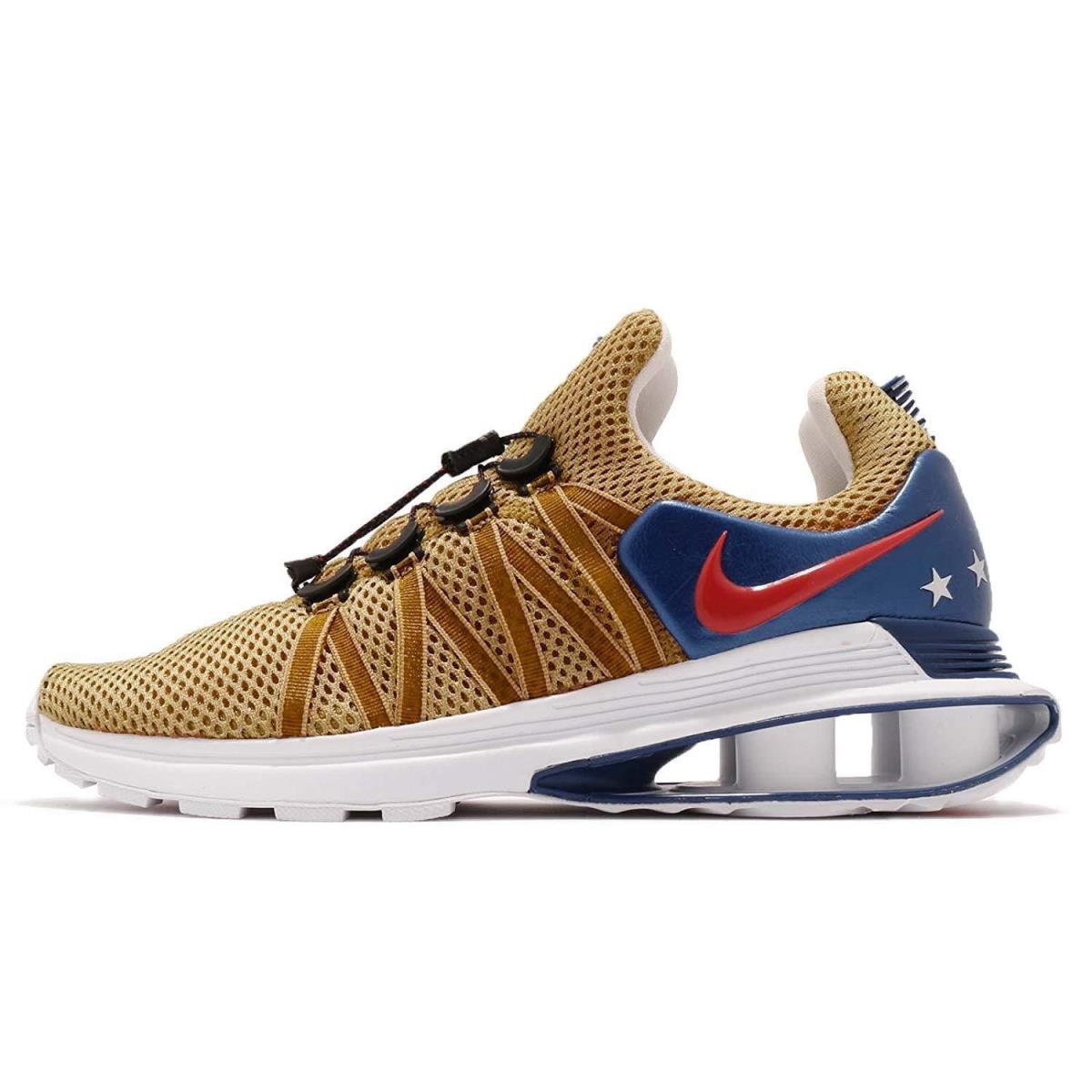 Men`s Nike Shox Gravity Casual Shoes - Metallic Gold/Speed Red White