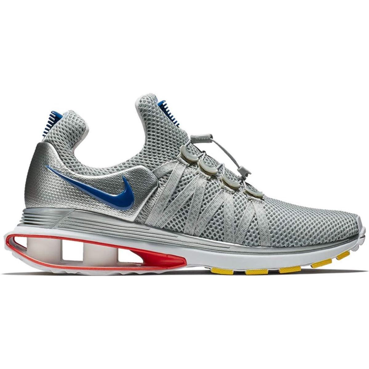 Men`s Nike Shox Gravity Casual Shoes - Metallic Silver/Gym Blue-white-siren Red