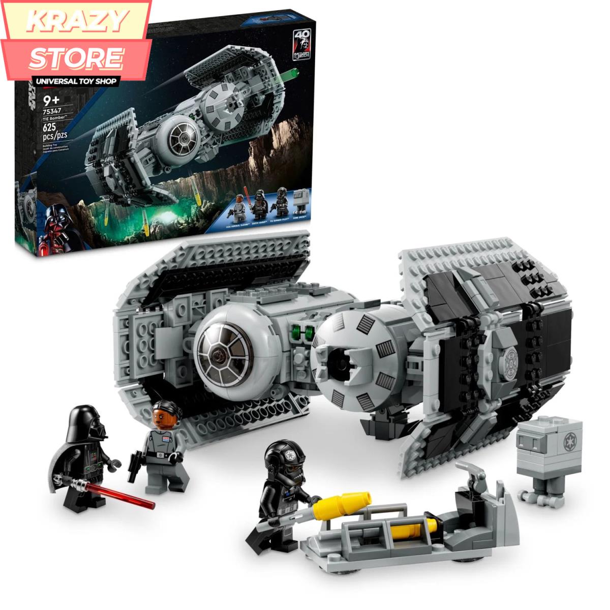 Lego Star Wars Tie Bomber 75347 w/ Darth Vader Minifigure 625 Pieces