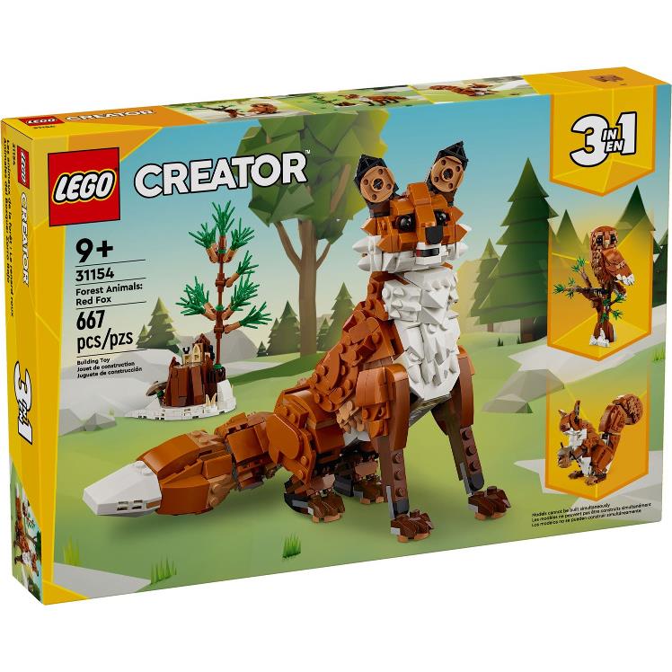 Lego Creator 3 in 1 Forest Animals: Red Fox 31154 Building Toy Transforms to Owl