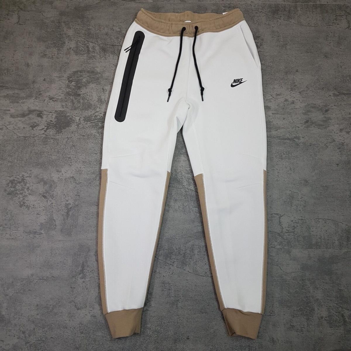 Nike Sportswear Tech Fleece Tapered Leg Jogger Pants Mens Small White Khaki