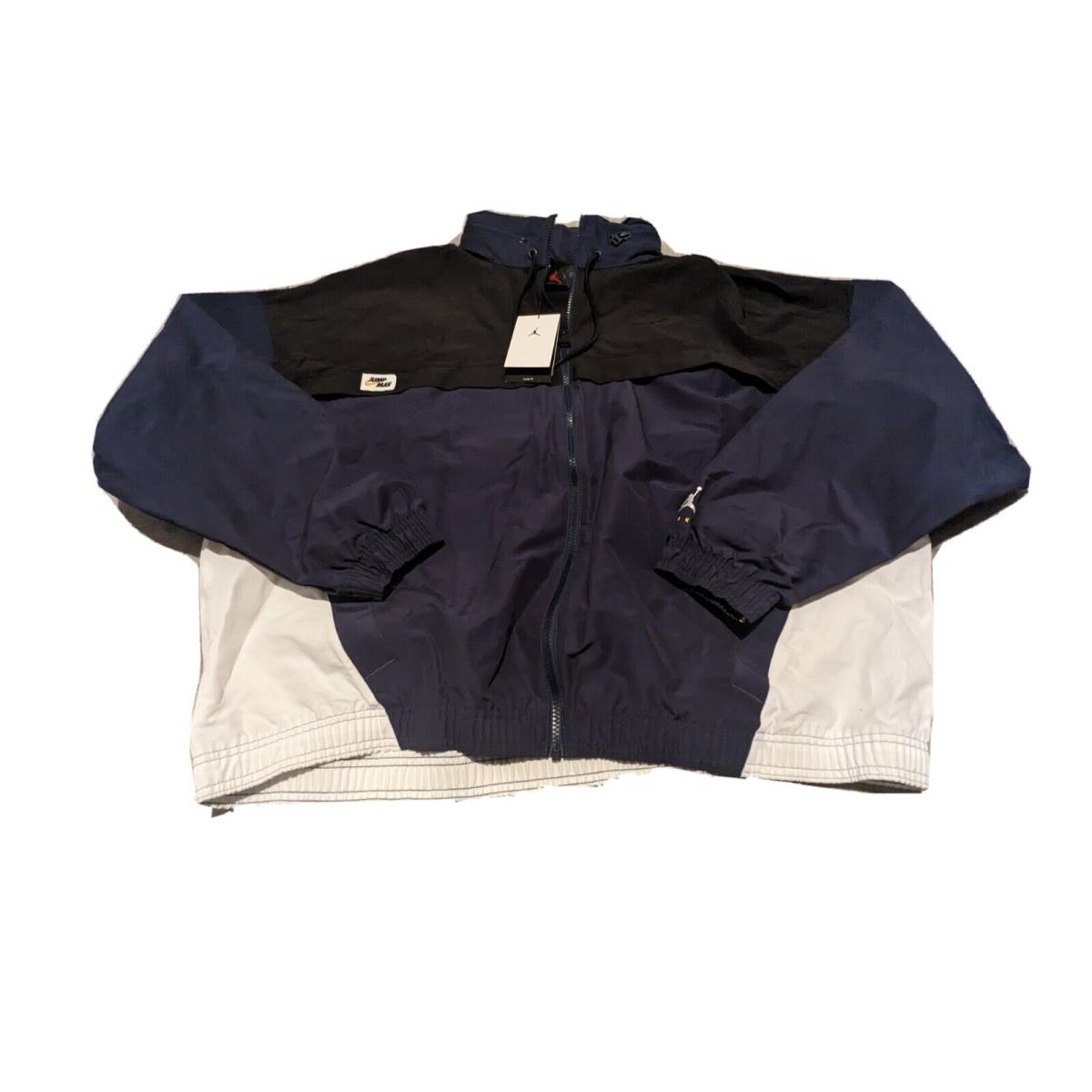 Air Jordan Jumpman Windbreaker Jacket Black and Blue DA7172-410 Men`s Size XL