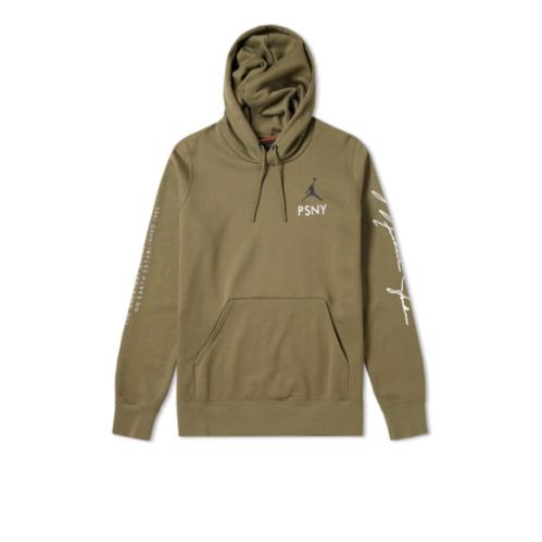 Jordan 12 x Psny Hoodie Mens Medium Olive Black AA8889 222