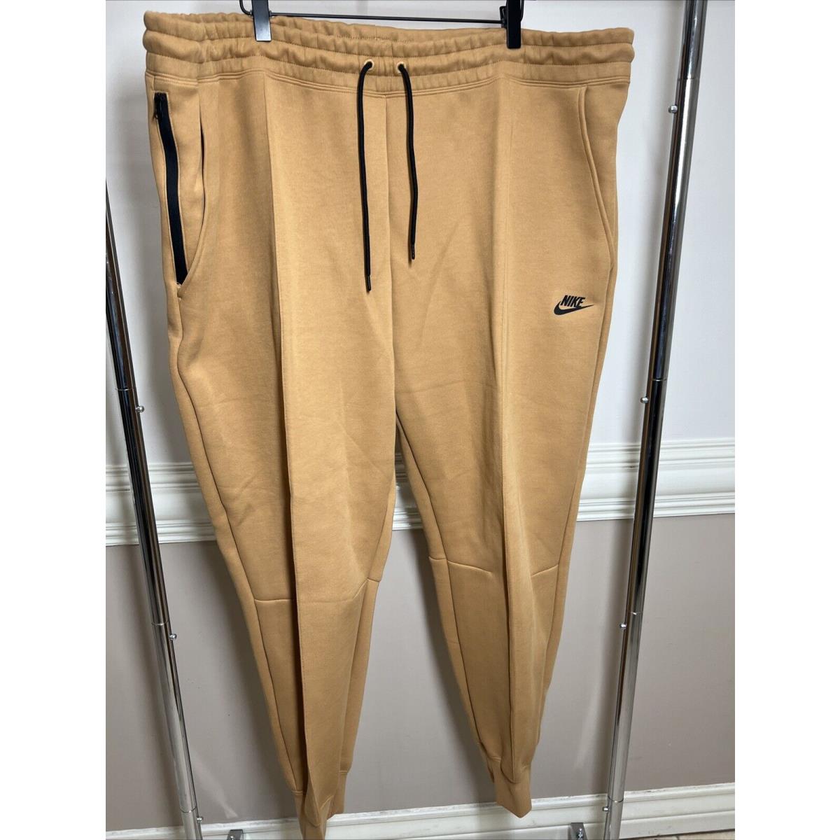 Nike Sportswear Tech Size 3XL Womens Flax Brown Fleece Joggers