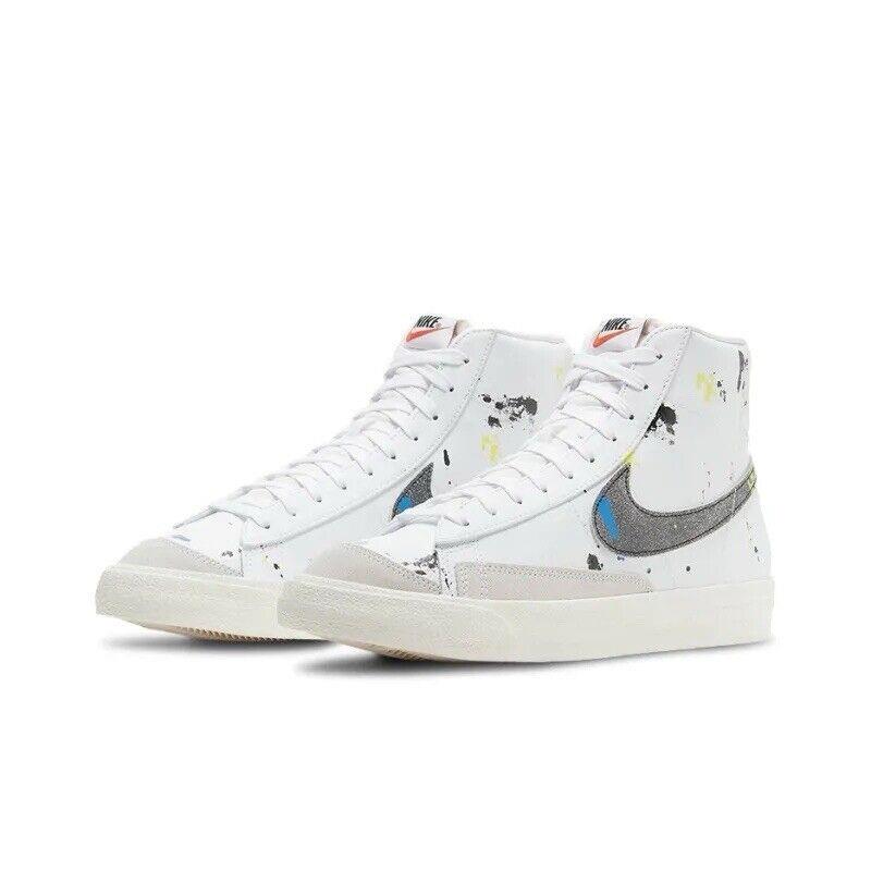 Nike Blazer Mid 77 Paint Splatter Size 12 - White, Manufacturer: White/Black/White/Sail