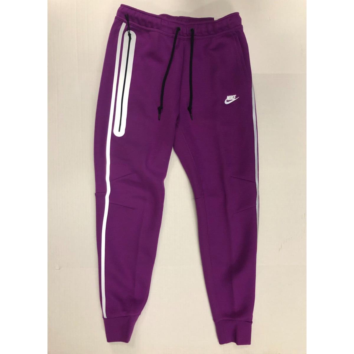 Nike Tech Fleece Reflective Joggers Bold Berry Black FZ0762-505 Size Medium