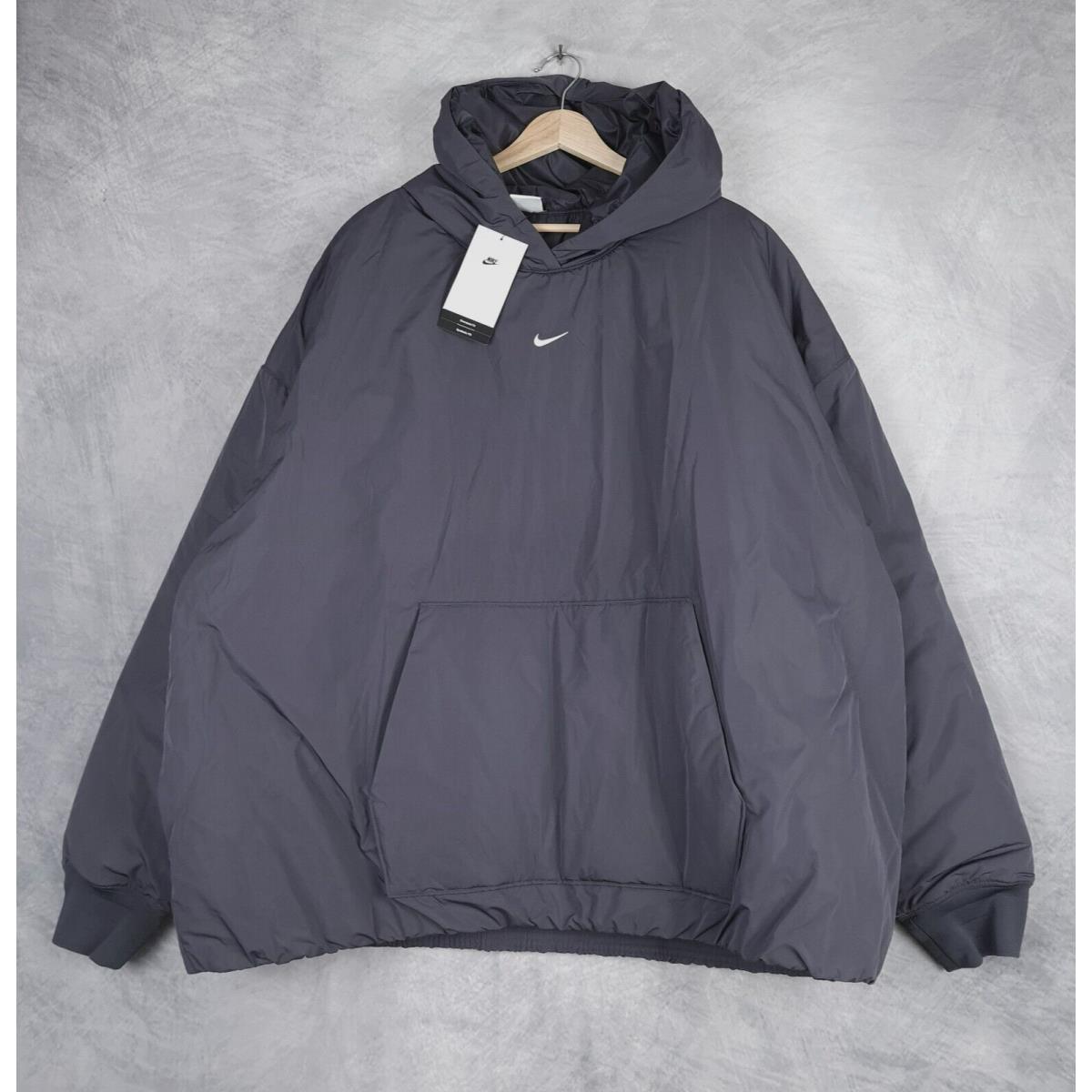 Nike Circa Insulated Pullover Hoodie Jacket Mens Xxl Gray Purple Center Swoosh