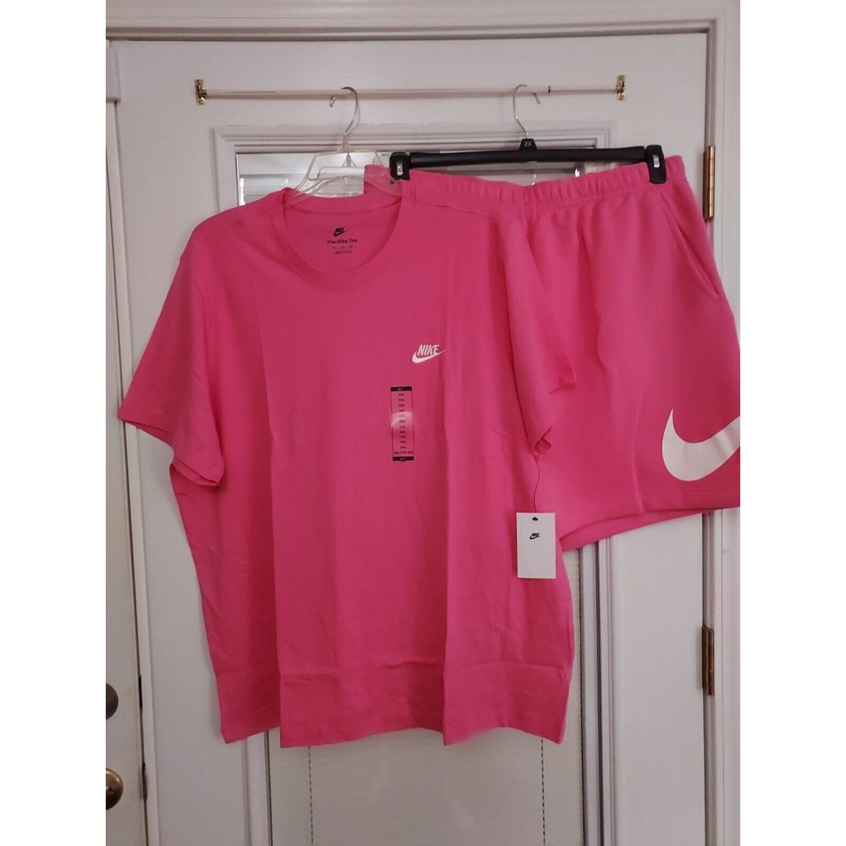 Nike Size Xxl Sportswear Club Pink Short Set