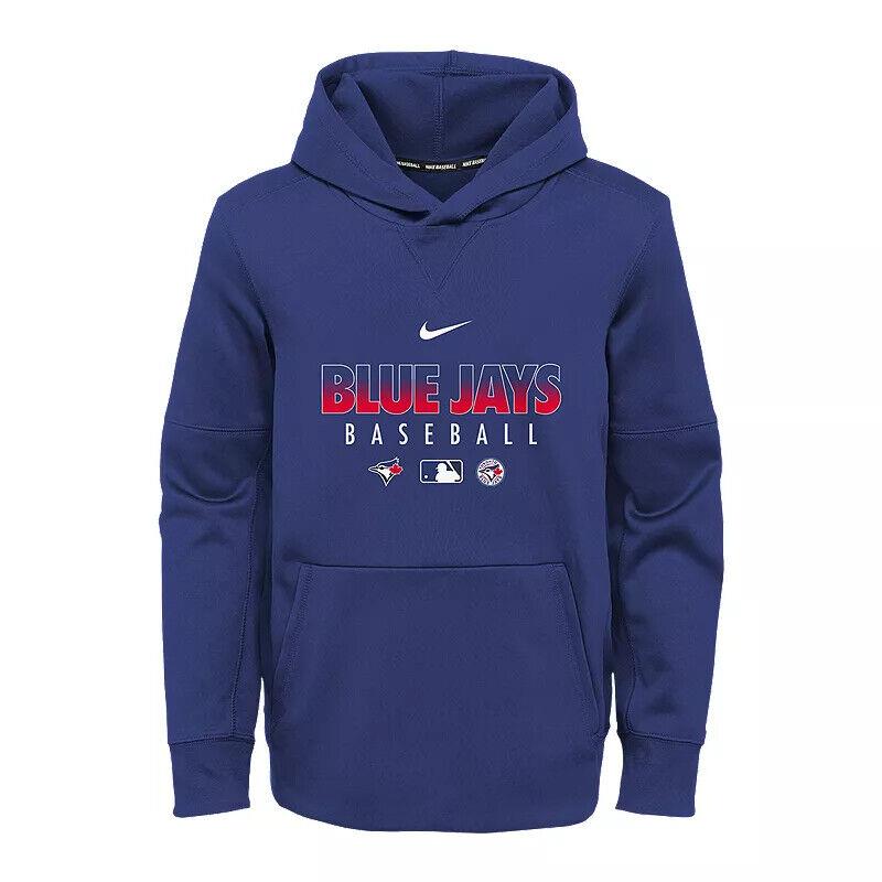Nike Dri-fit Men`s Small Royal Toronto Blue Jays Hooded Pullover Sweatshirt Mlb