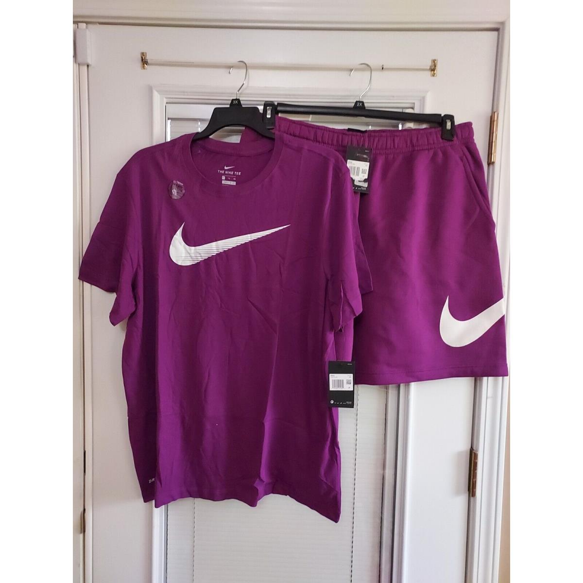 Nike Size Xxl Purple Sportswear Club Short Set