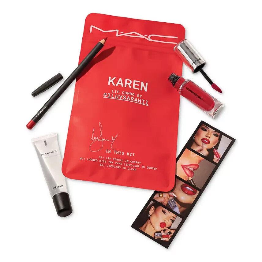Mac Karen Lip Combo by Iluvsarahii 3pc Set: Pencil Lipcolour Gloss