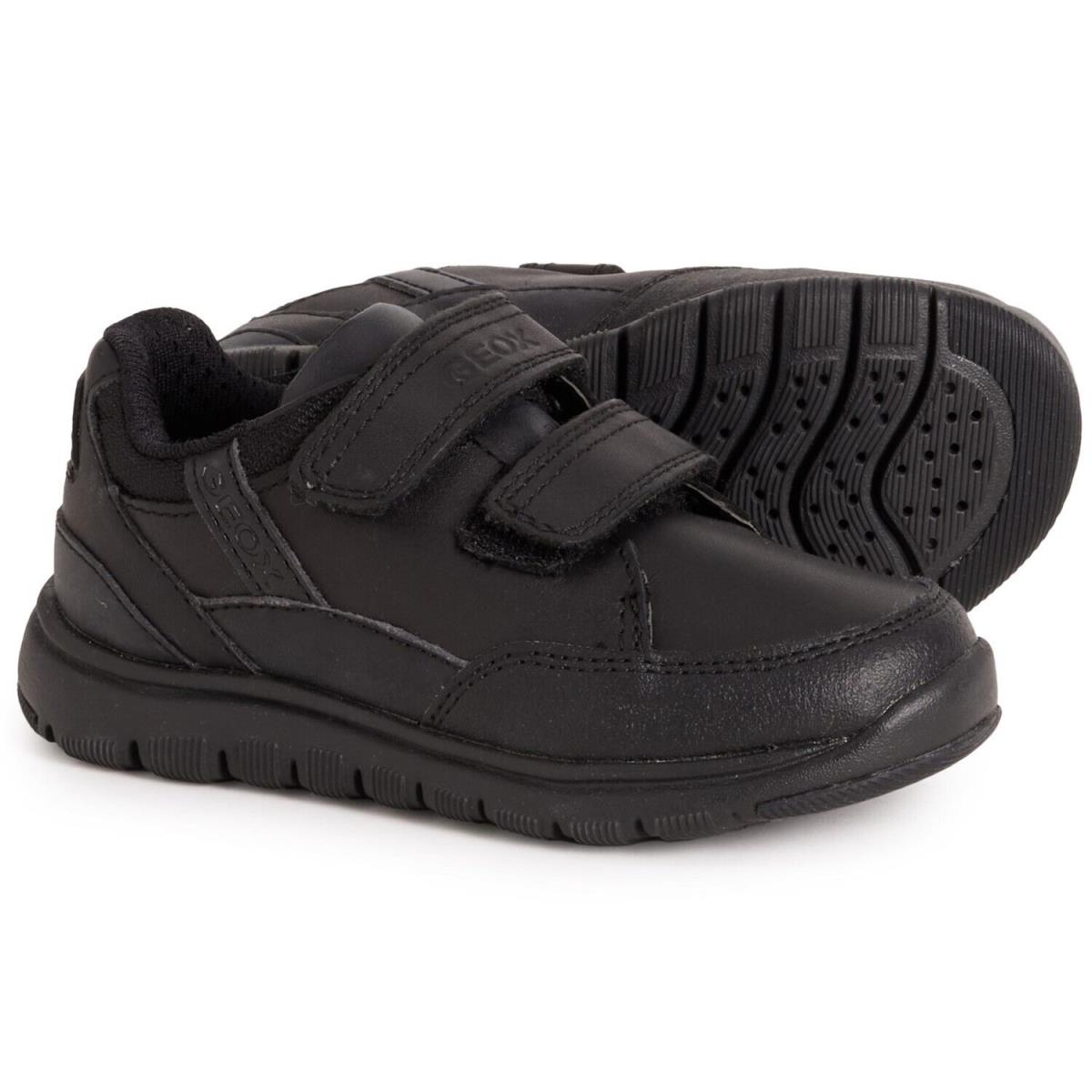 Sneakers Geox Black Lightweight Leather Non-tie Sneakers/shoes Boys Size 3