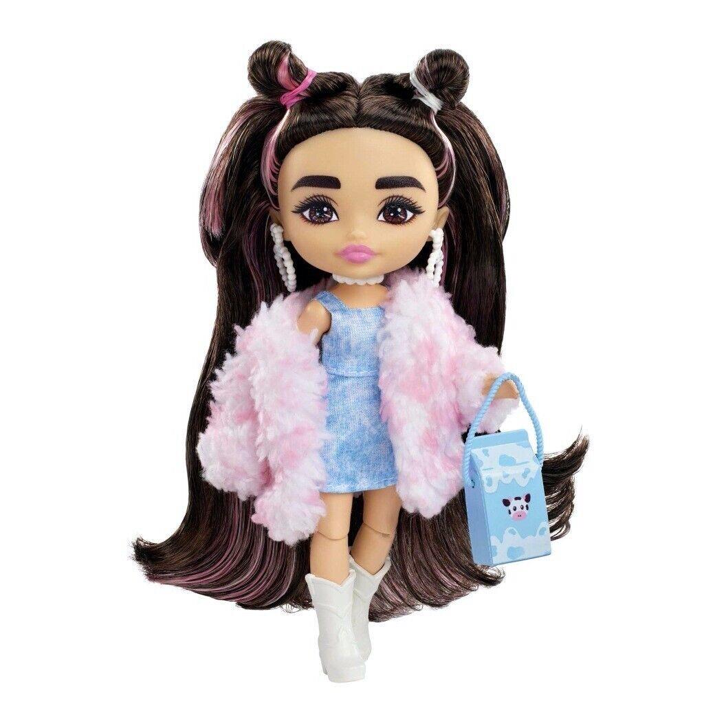 Mattel Barbie Extra Mini Doll with Pink Furry Jacket HKP90