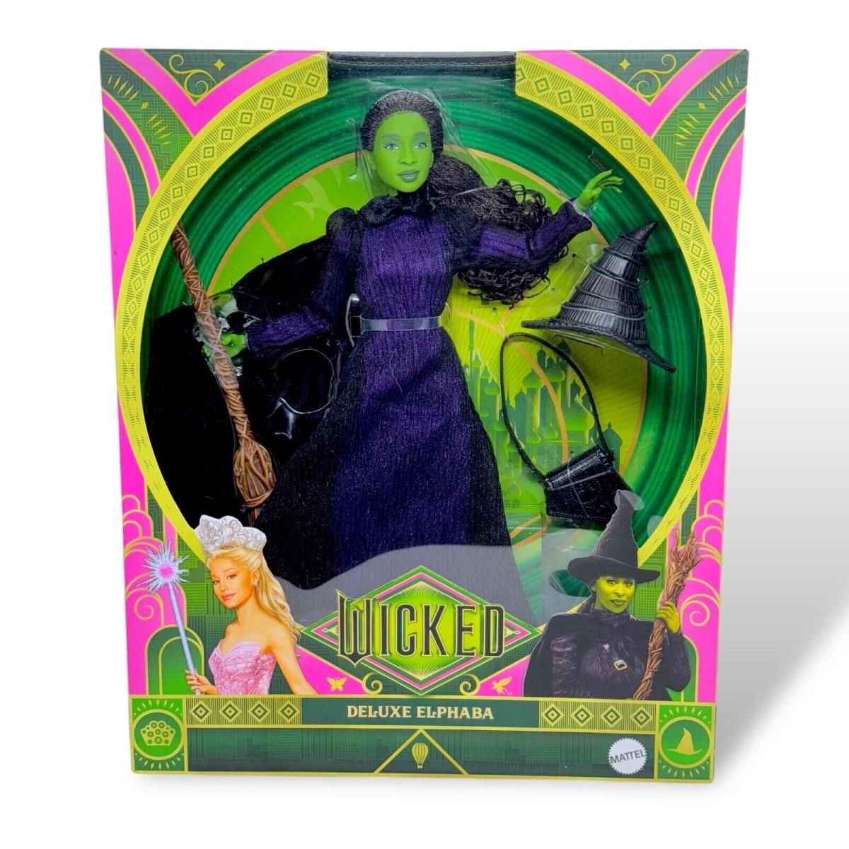 Mattel Wicked Elphaba Doll with Hat and Broom Deluxe Movie
