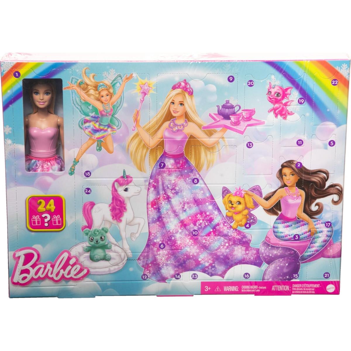 Barbie Dreamtopia Advent Calendar Fantasy-themed with 24 Surprises Daily