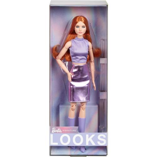 Barbie Looks Doll Collectible No. 20 with Red Hair Modern Y2K Fashion Lavend
