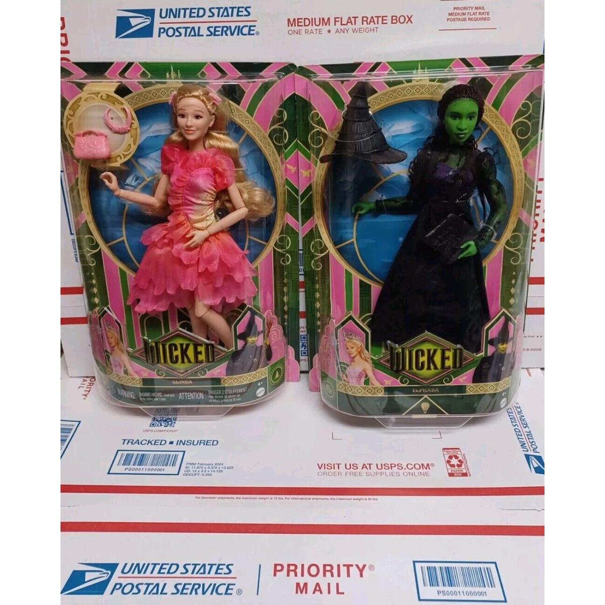 Wicked The Movie Glinda Elphaba Barbie Doll Set 2024 Mattel Url Miss-print