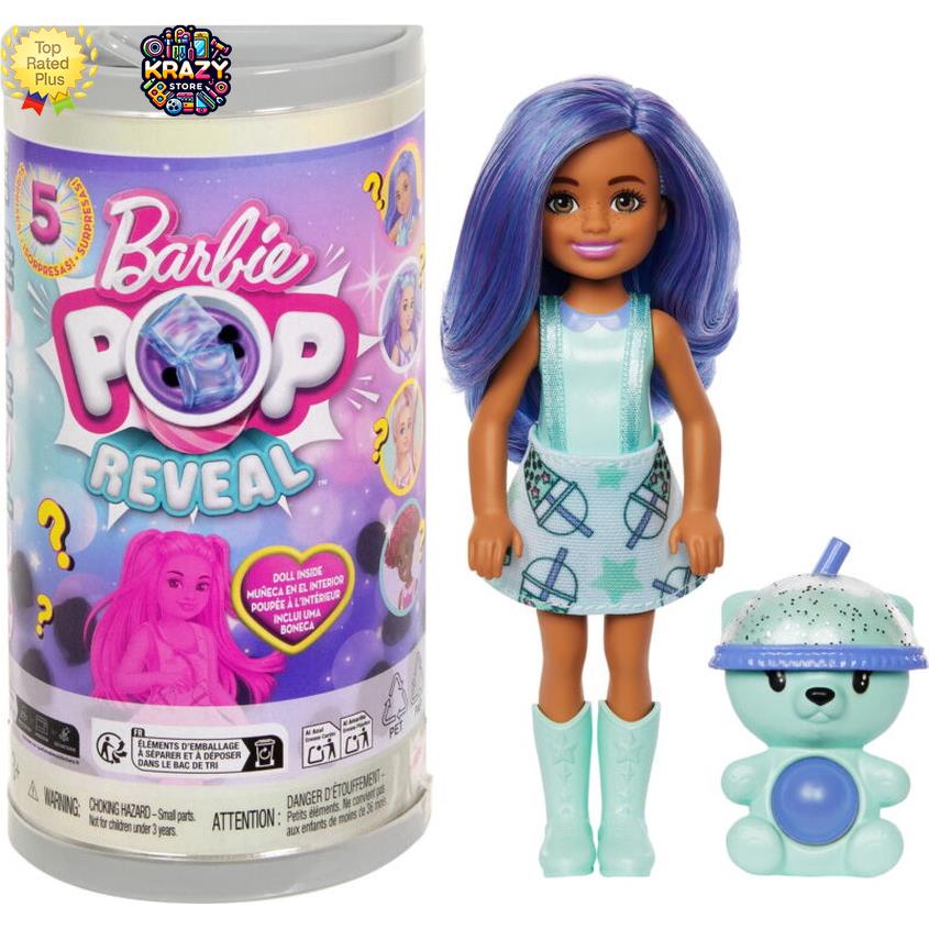 Barbie Chelsea Pop Reveal Bubble Tea Series - Scented Doll 5 Surprises