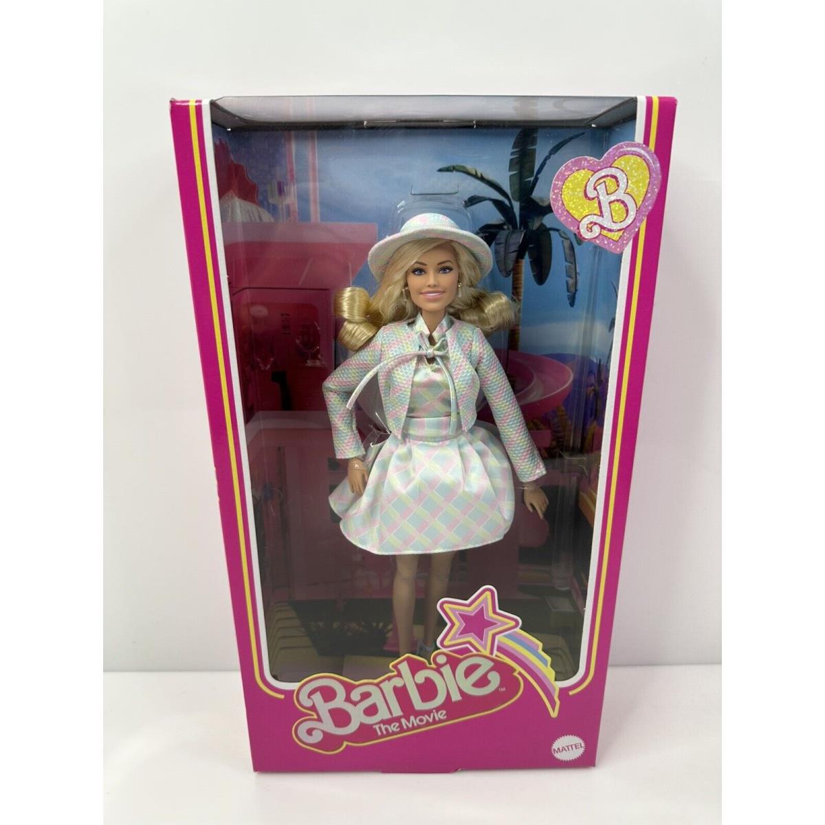 2023 Barbie The Movie Fashion Doll Margot Robbie Plaid Blue Pink