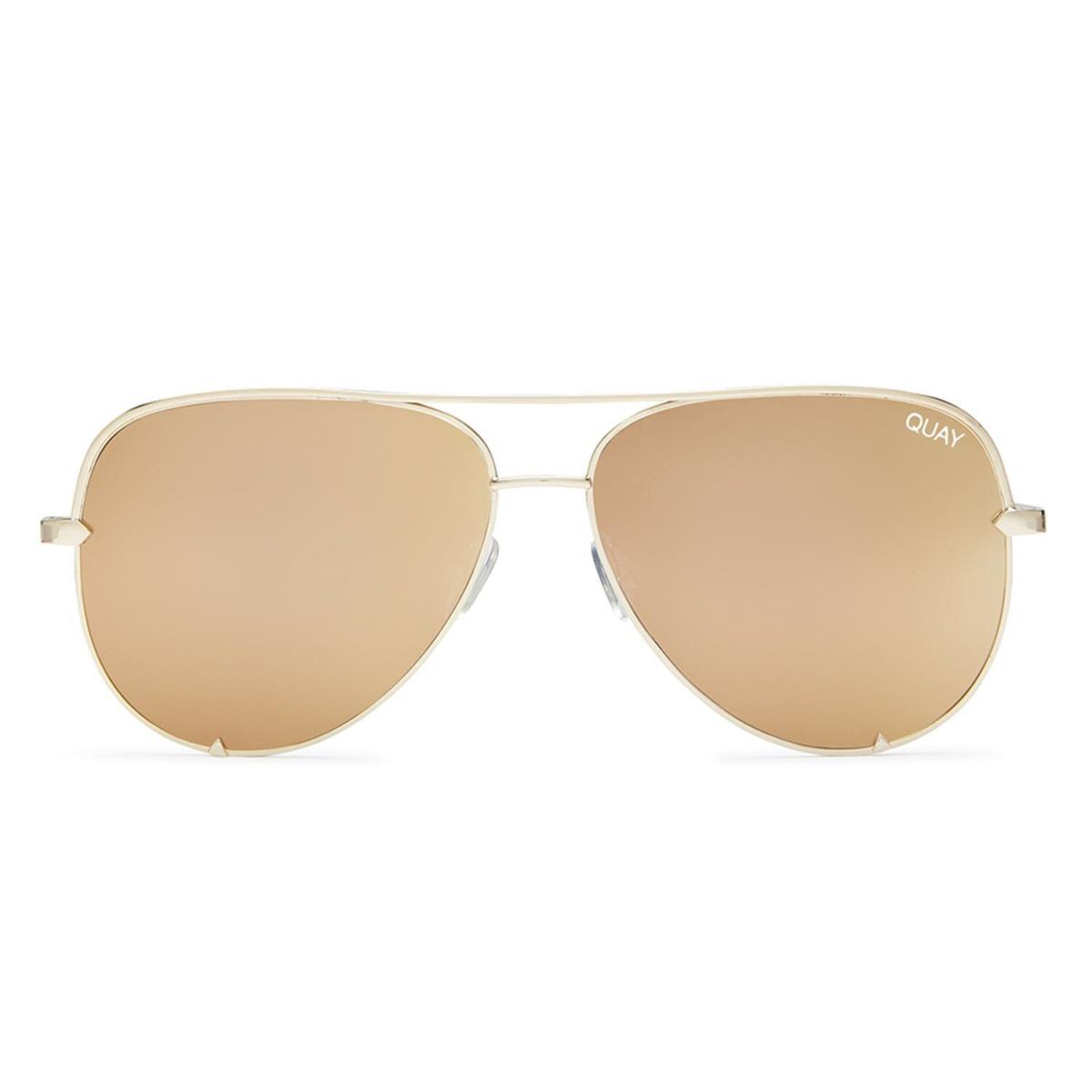 Quay Australia High Key Mini Men`s and Women`s Sunglasses Aviator Sunnies - Gold by QUAY
