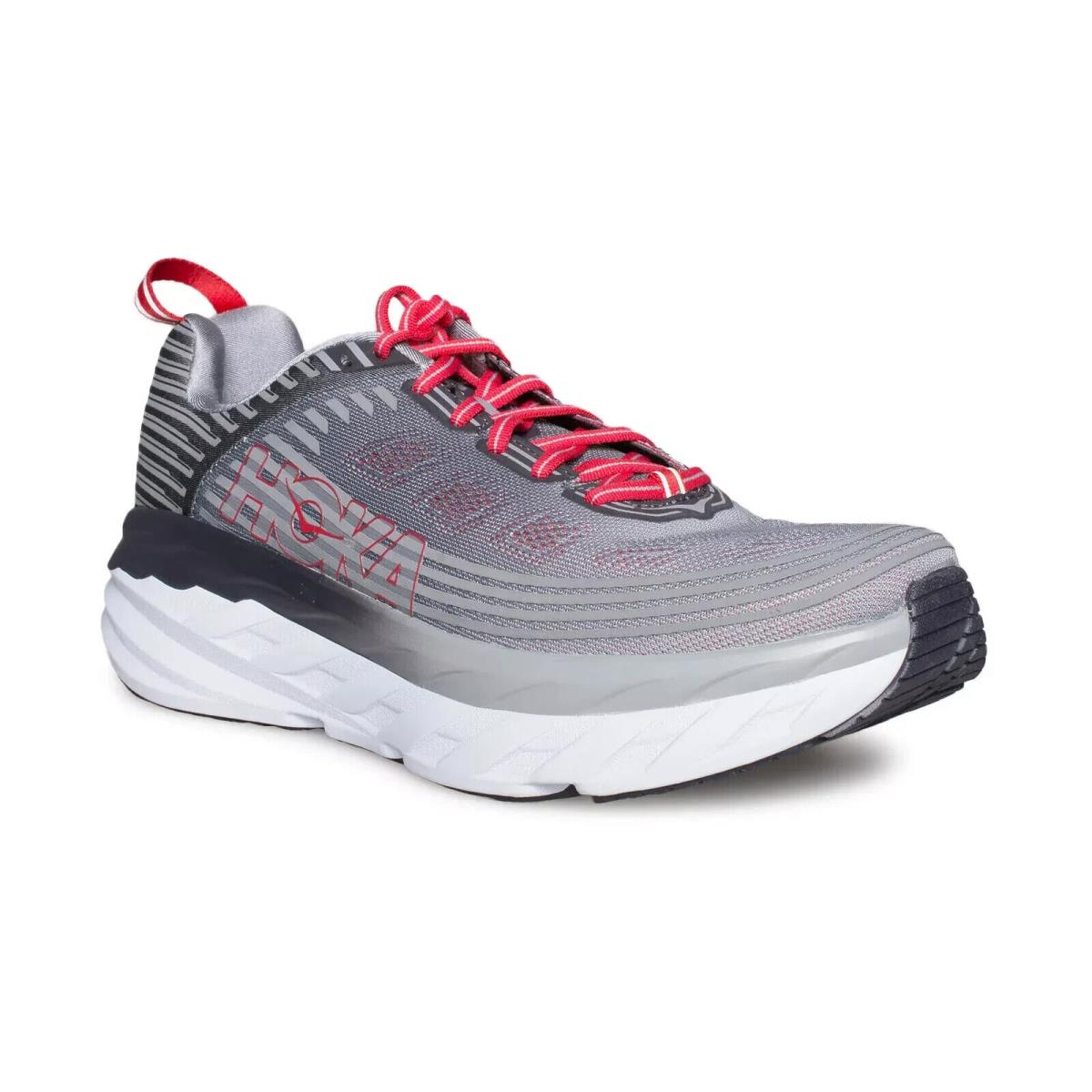 Hoka One One Bondi 6 1019269-ASGY Sneakers Men`s Alloy Gray Running Shoes EFAS6 Gray