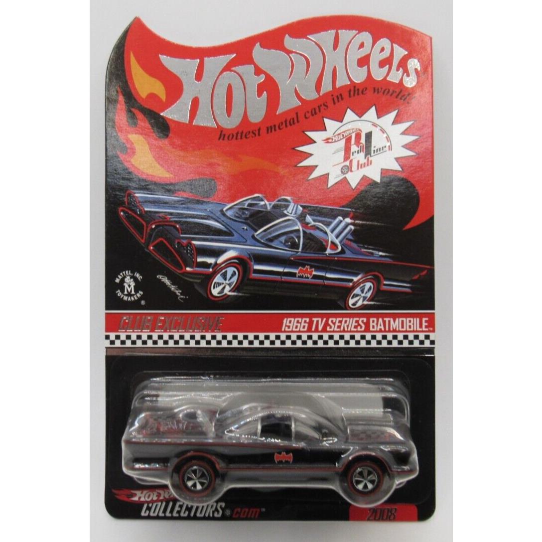 Hot Wheels 2008 Rlc 1966 TV Series Batmobile Black Adam West DC Comics Redline