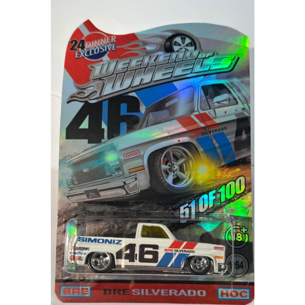 2024 Hot Wheels Bre Silverado Sacramento Convention Dinner Car 51 OF 100