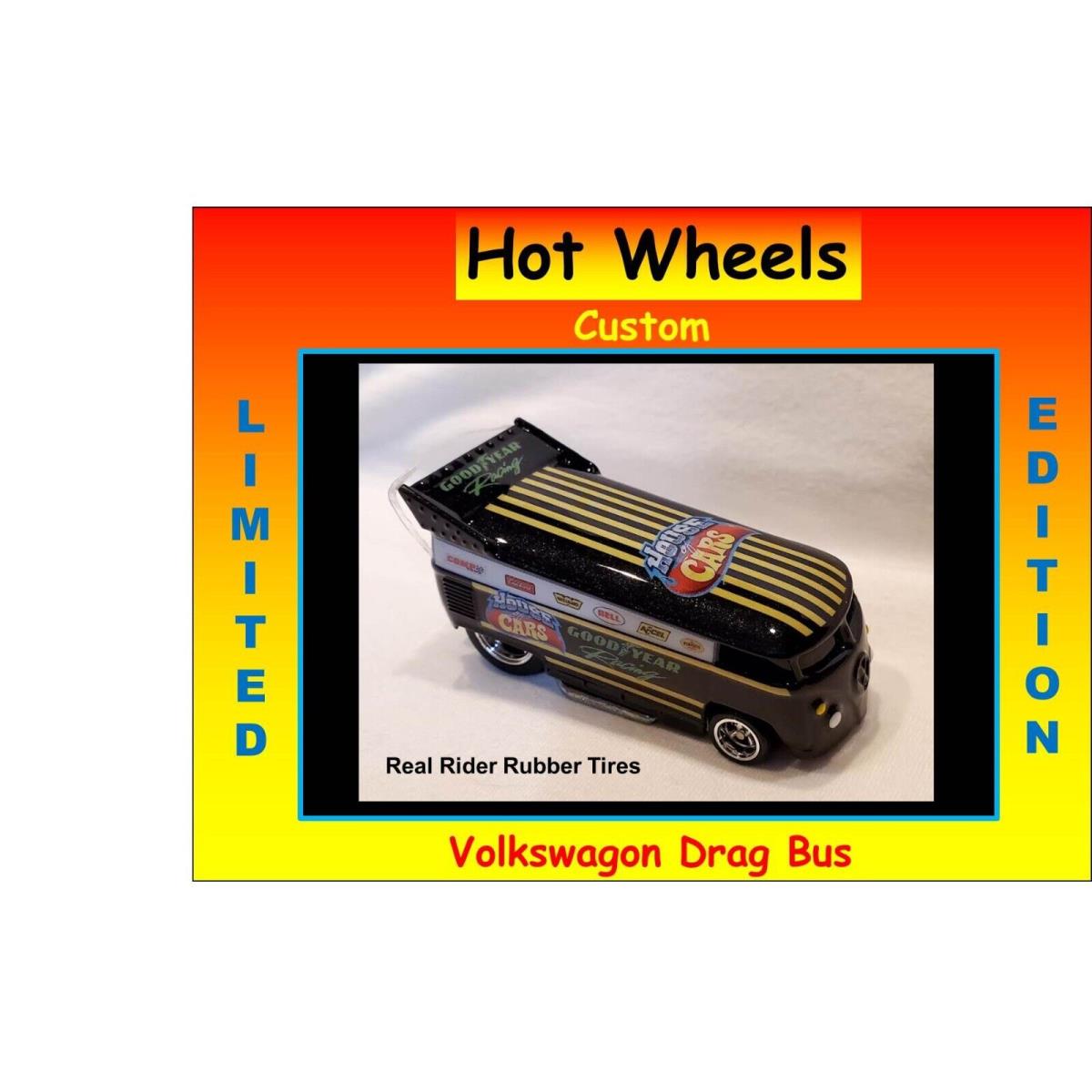 Hot Wheels Volkswagen VW Drag Bus Custom Black House of Cars Real Riders 1 of 10