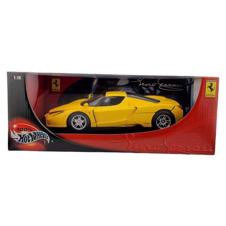 2002 Hot Wheels 1/18 1:18 Enzo Ferrari Yellow Die-cast Model Car B6055 - Yellow