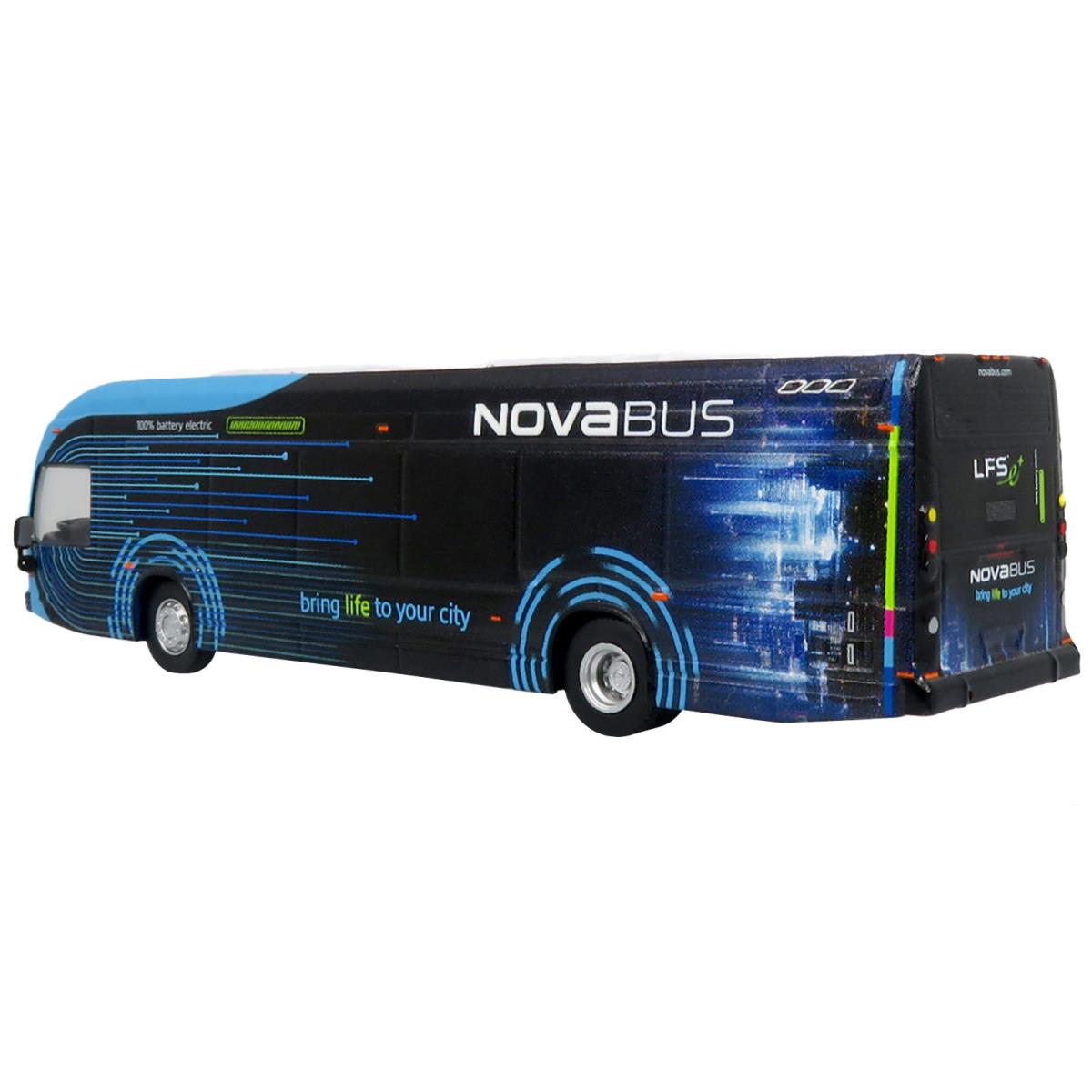 Nova Bus Lfse Electric Transit Bus Bring Life to Your City Black Blue 1/87