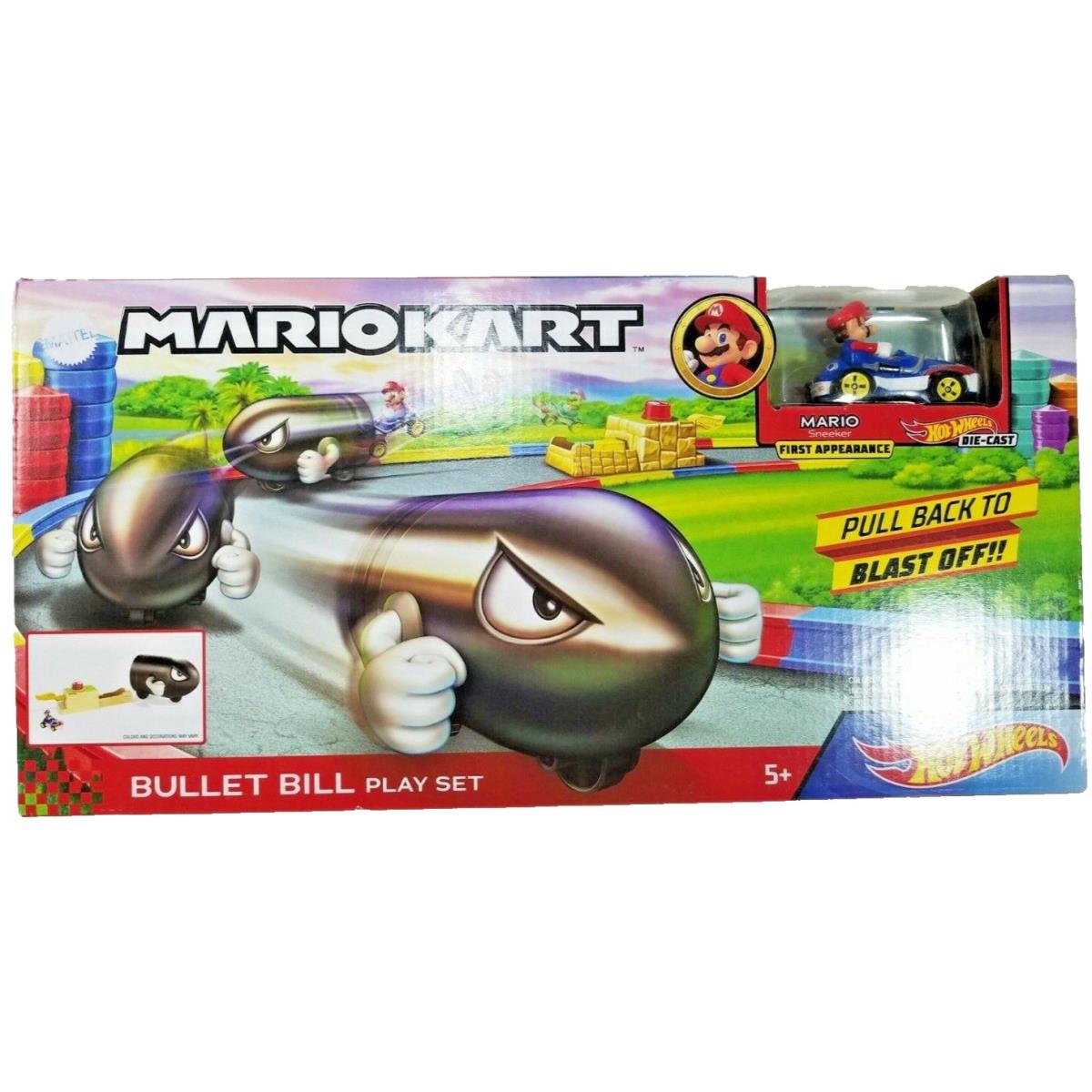 Hot Wheels Mario Kart Bullet Bill Playset Sneeker Race Car GKY54 Die-cast Mattel