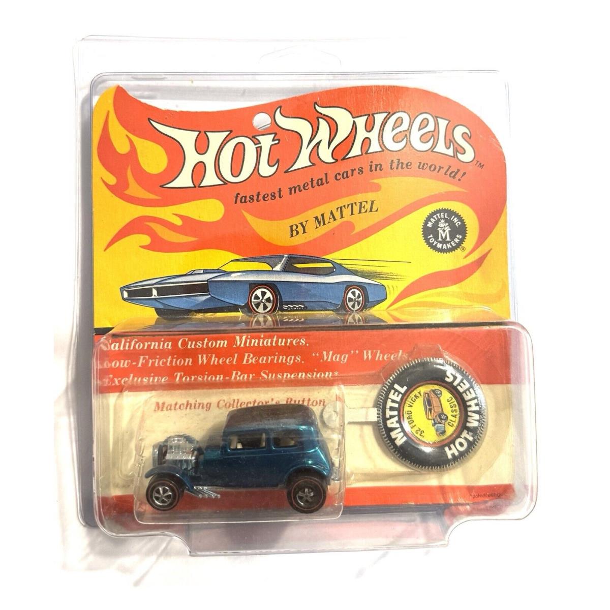 Hot Wheels Classic ‘32 Ford Vicky 1969 Hot Wheels Redline Aqua Classic 32 Ford Vicky Blister Pack Moc BP