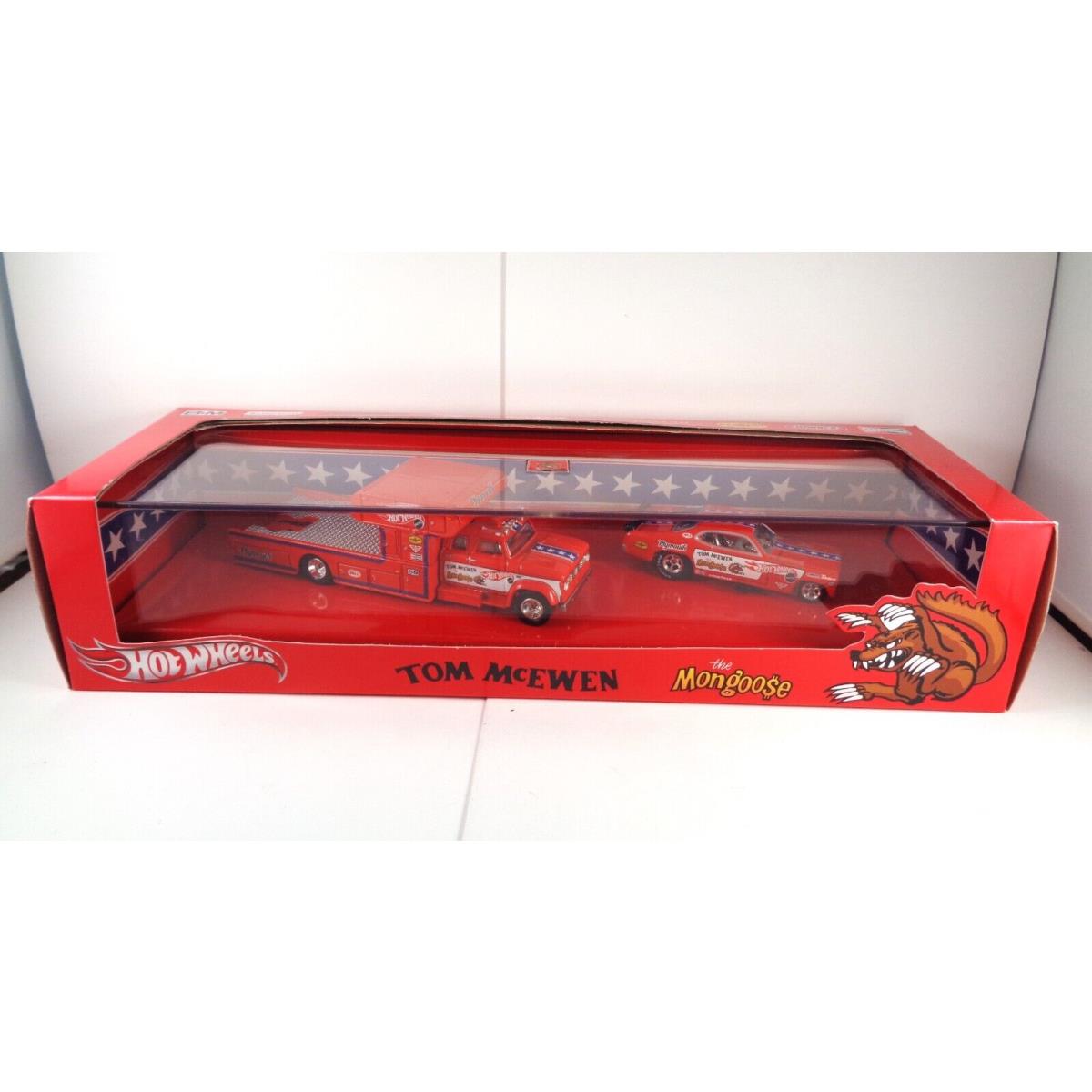 Hot Wheels 2012 Rlc The Mongoose Tom MC Ewen Funny Car Hauler 2 Car Set
