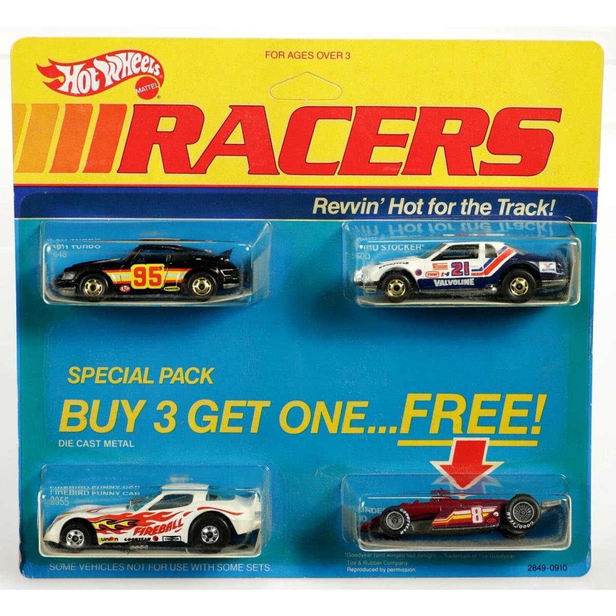 Hot Wheels P-911 Firebird Funny Car T-bird Thundestreak Racers 4Pk 2849 Nrfp `85