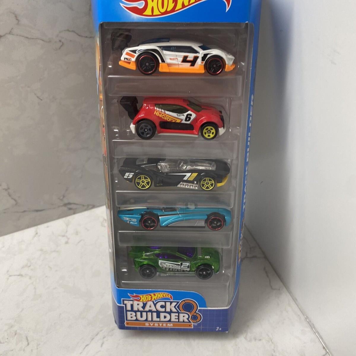 Mattel Hot Wheels 5 Car Pack Track Builder System DJD27 - 2016