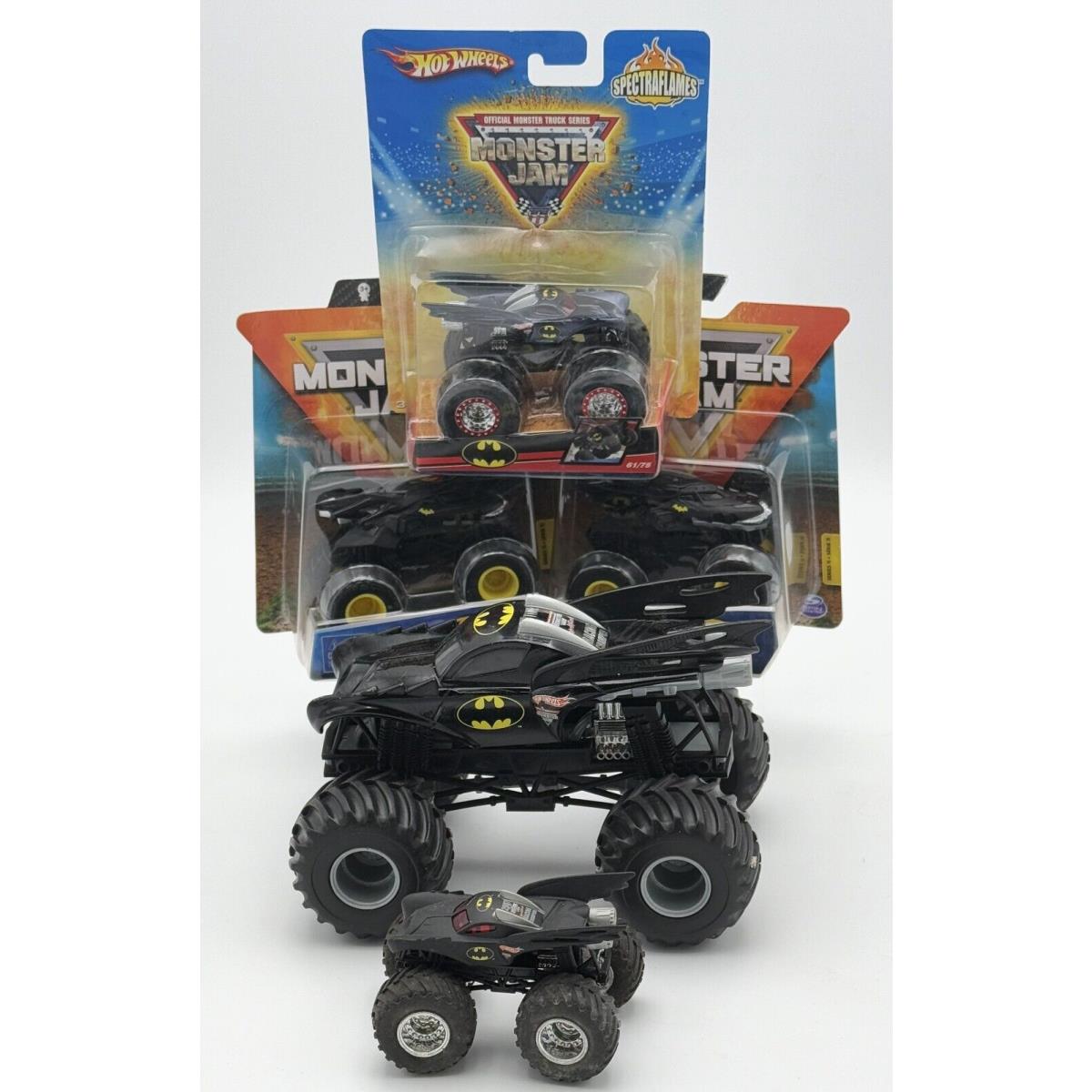 5 Hot Wheels Monster Jam DC Comic Batman Batmobile Diecast 2011 1st Edition 1:24