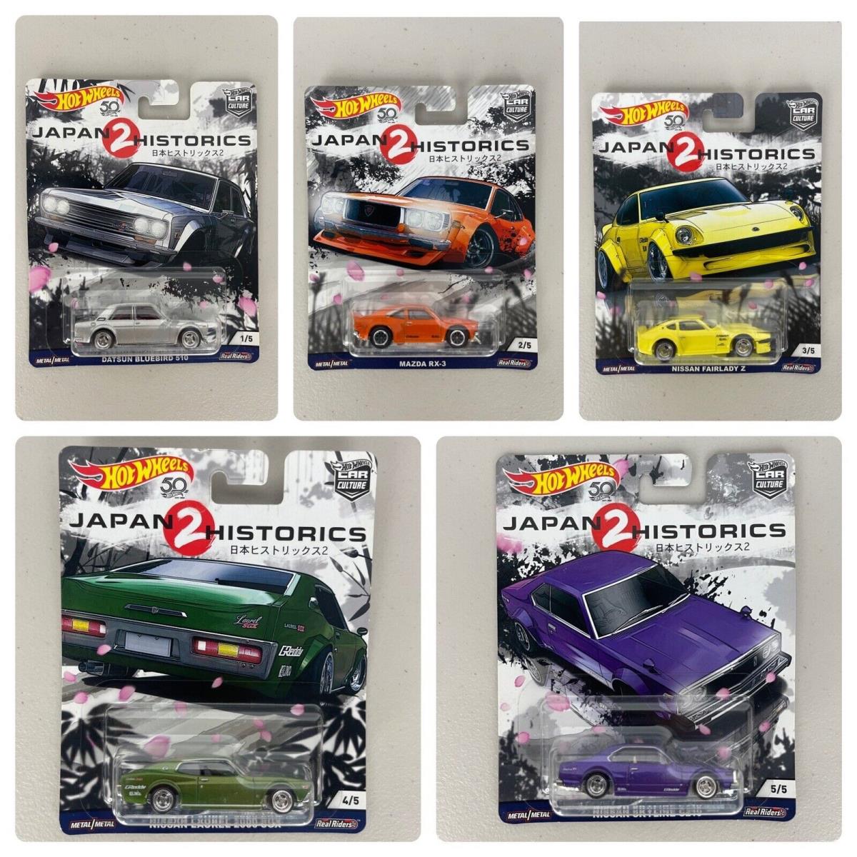 Hot Wheels Car Culture Japan Historic 2 Full Set Datsun 510 Fairlady Skyline