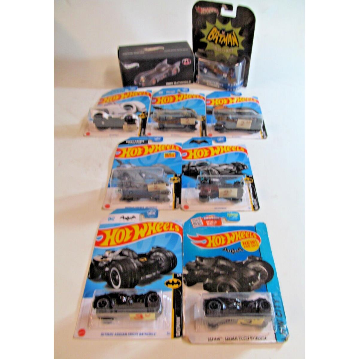 9 Batman Batmobiles Hot Wheels 1989 Collector`s 2012 / 8 Die Cast Models ja
