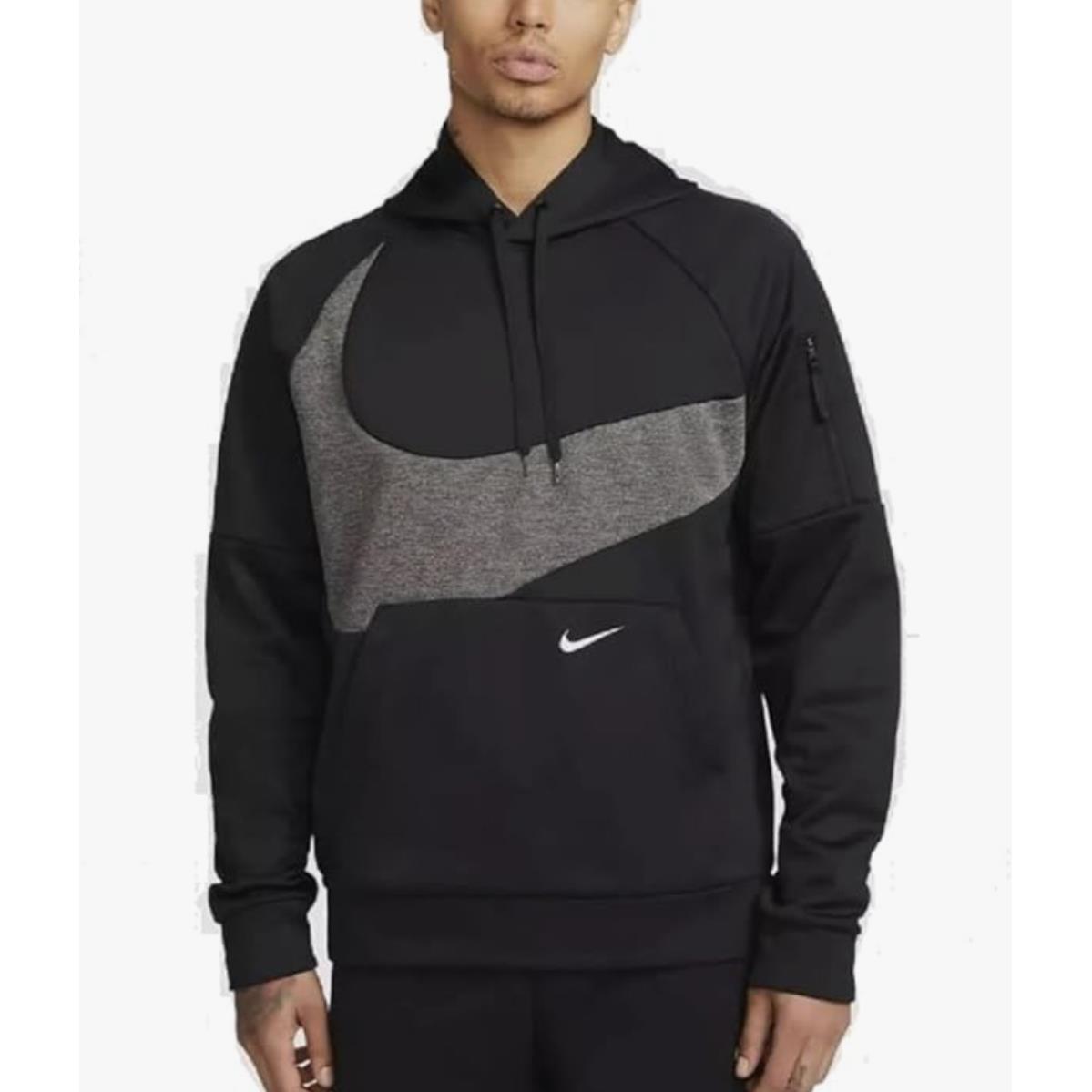 Nike Therma-fit Men`s Pullover Fitness Hoodie DQ5401-010 Bk/gray Size S M