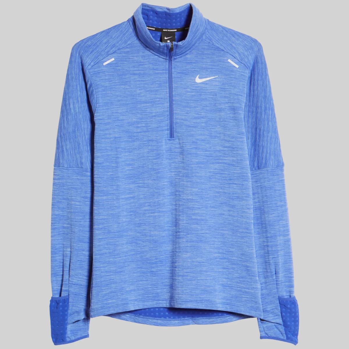 Nike Therma Running Shirt Top Base Layer 1/2 Zip CU6087 480 Blue Men`s L