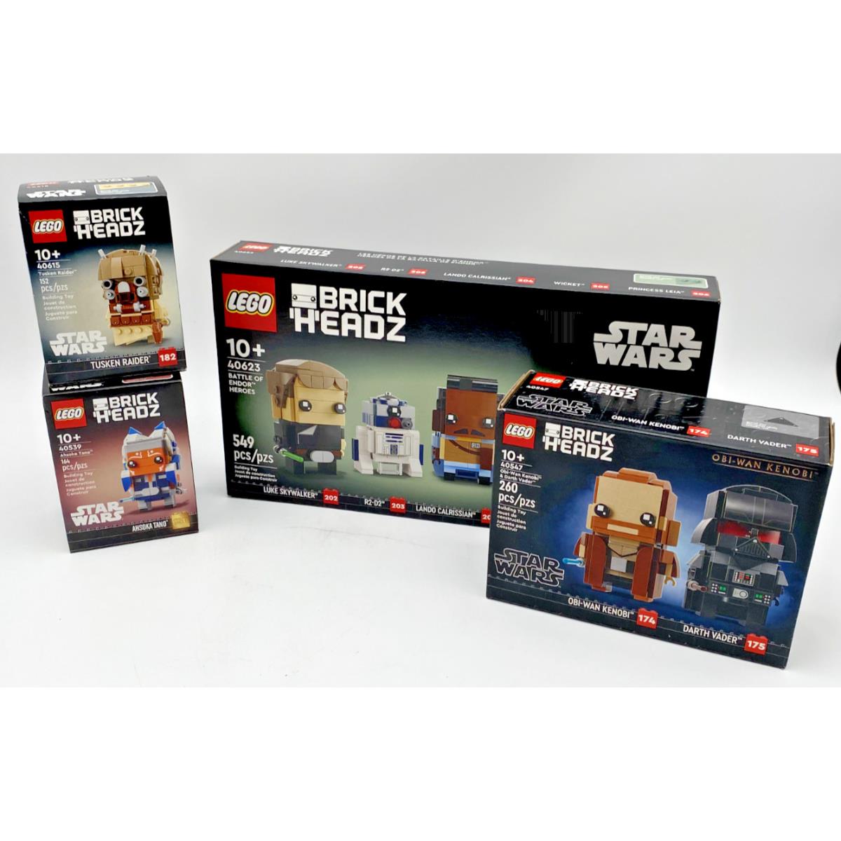 4 Lego Star Wars Brick Headz 40623 40539 40615 and 40547 Nisb