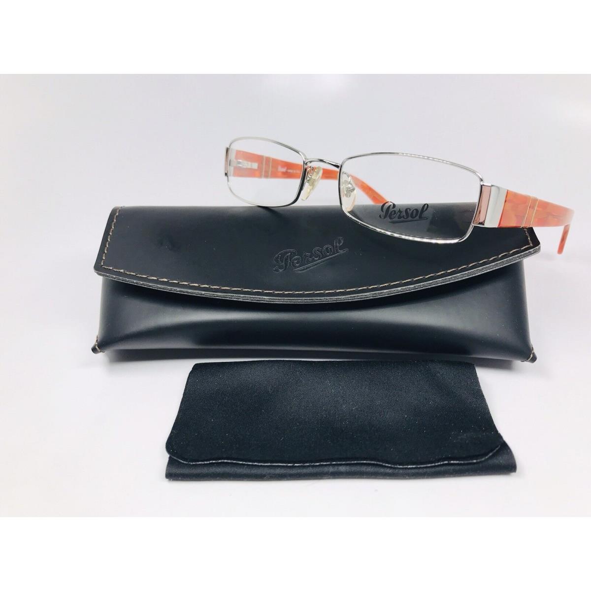 Persol 2312-V 518 Silver Orange Eyeglasses 50mm with Case