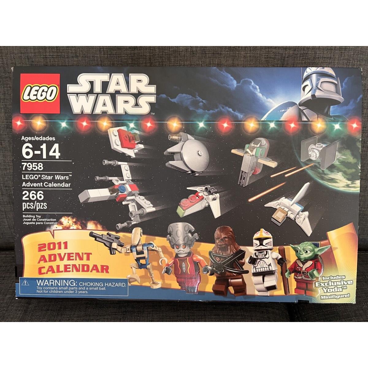 Lego 7958 Advent Calendar Star Wars Set Santa Yoda Retired 2011