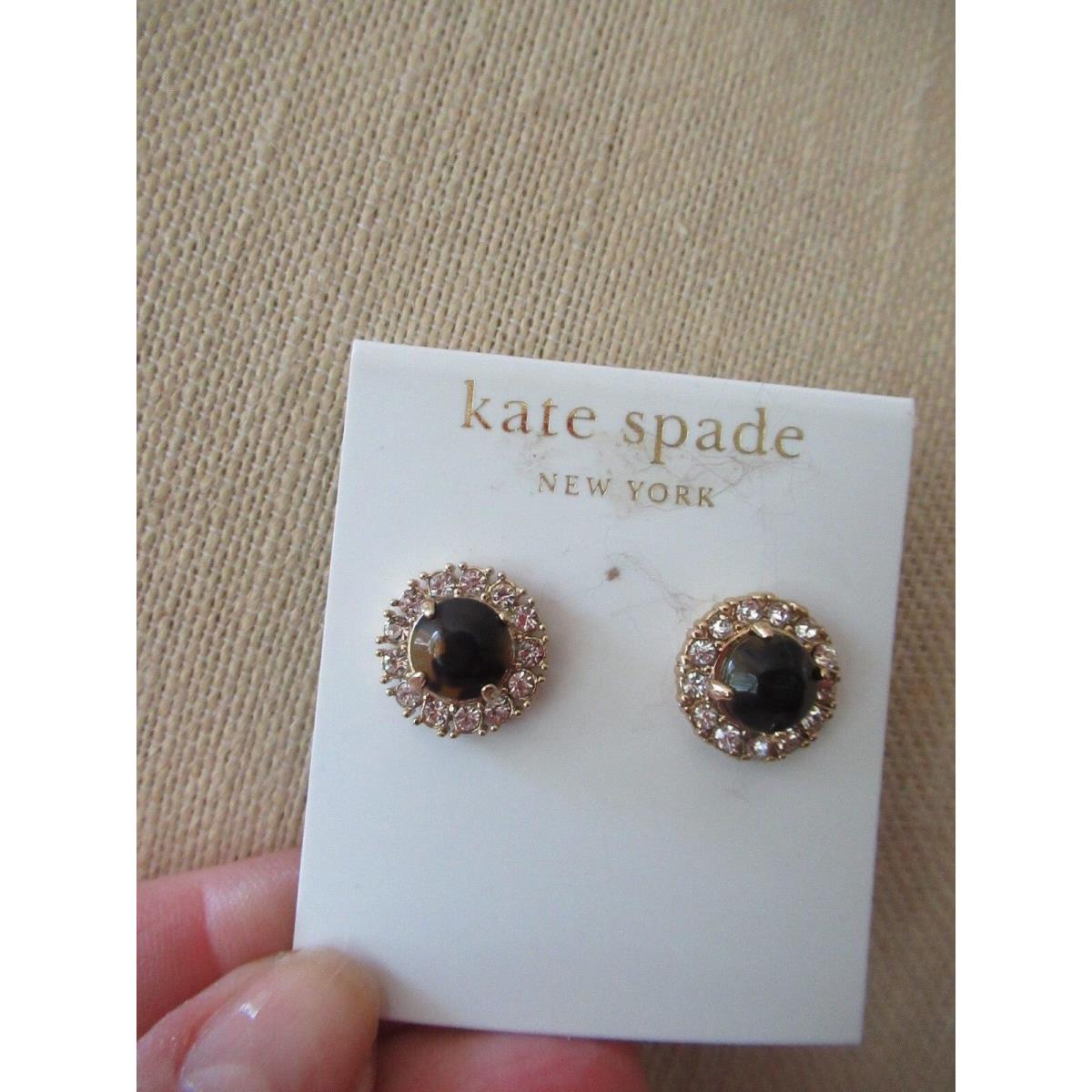 Kate Spade Capri Garden Pierced Stud Earrings-crystals/ Tortoise