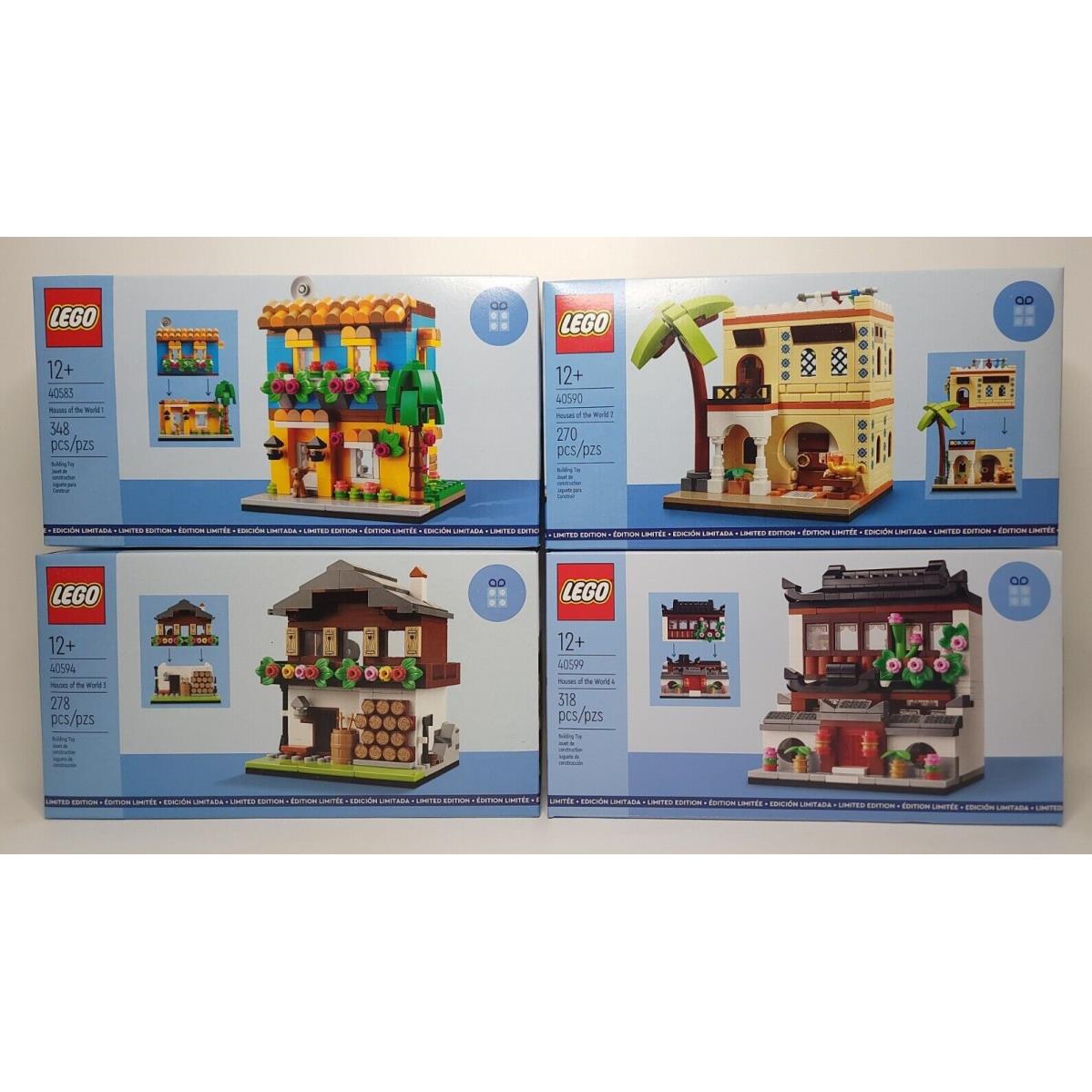 Lego Houses of The World 1 2 3 4 40583 40590 40594 40599 Complete Set
