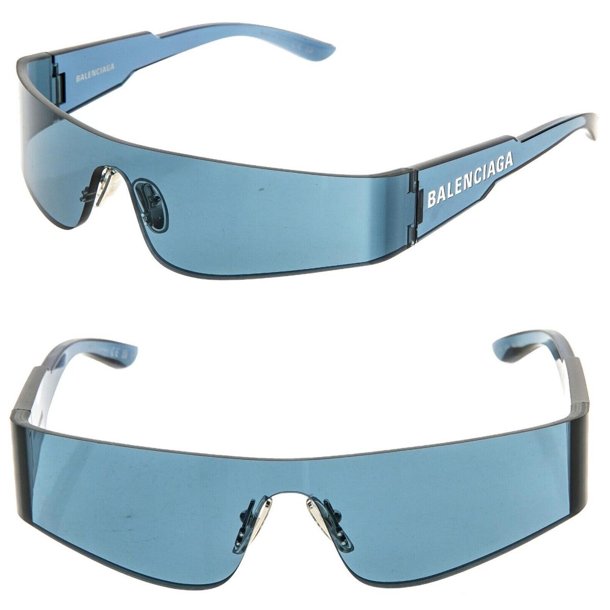 Balenciaga Mono Wrap 0041 Blue Fashion Shield Futuristic Sunglass BB0041S 014