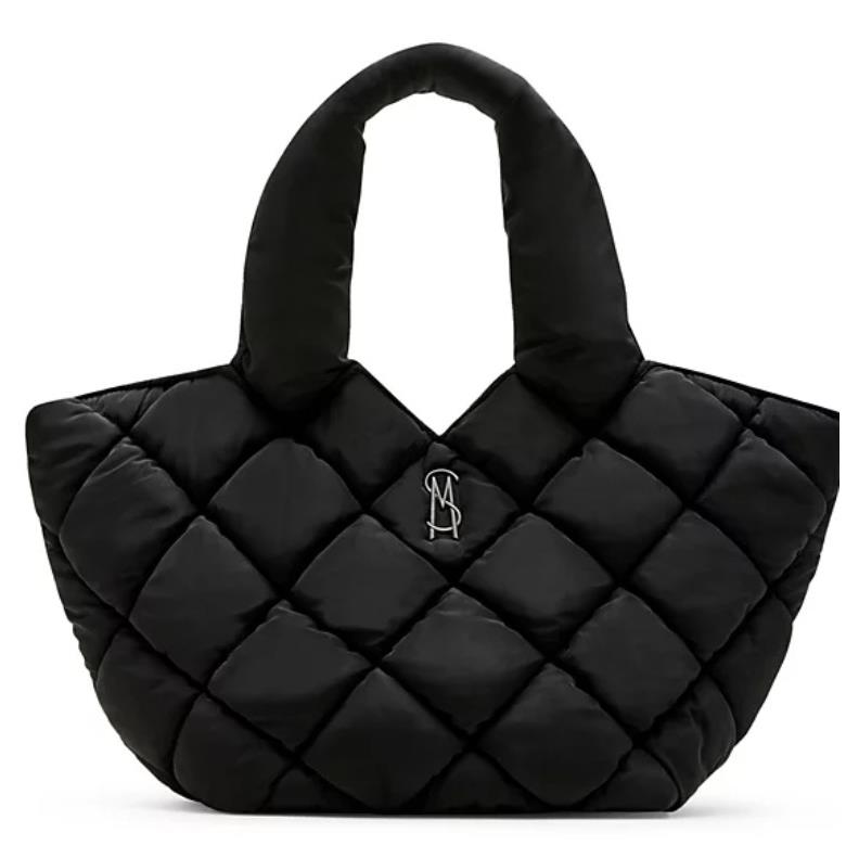 Steve Madden Women`s Maxi Oversized Nylon Tote Black Gunmetal