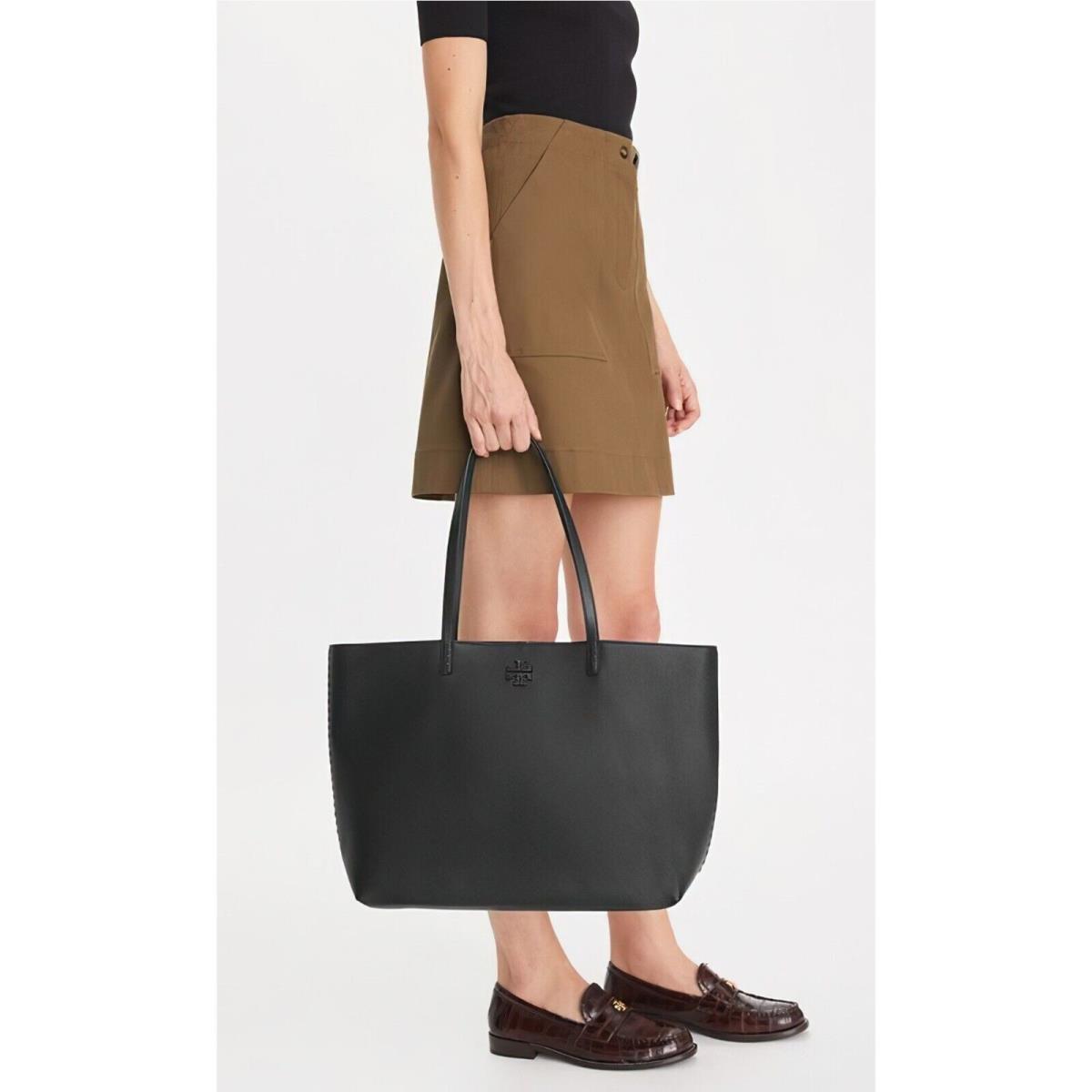 Tory Burch Mcgraw Leather Tote Bag Black