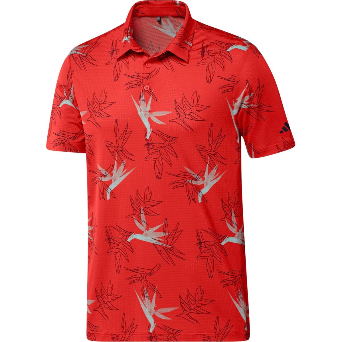 Man`s Shirts Tops Adidas Golf Oasis Mesh Polo Shirt Bright Red