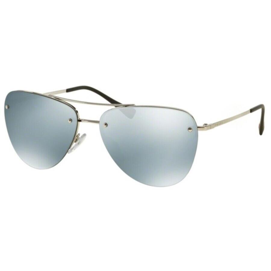 Sport Sunglasses PS53R 1BC5K2 Silver Green Mirrored Silver 57mm by Prada